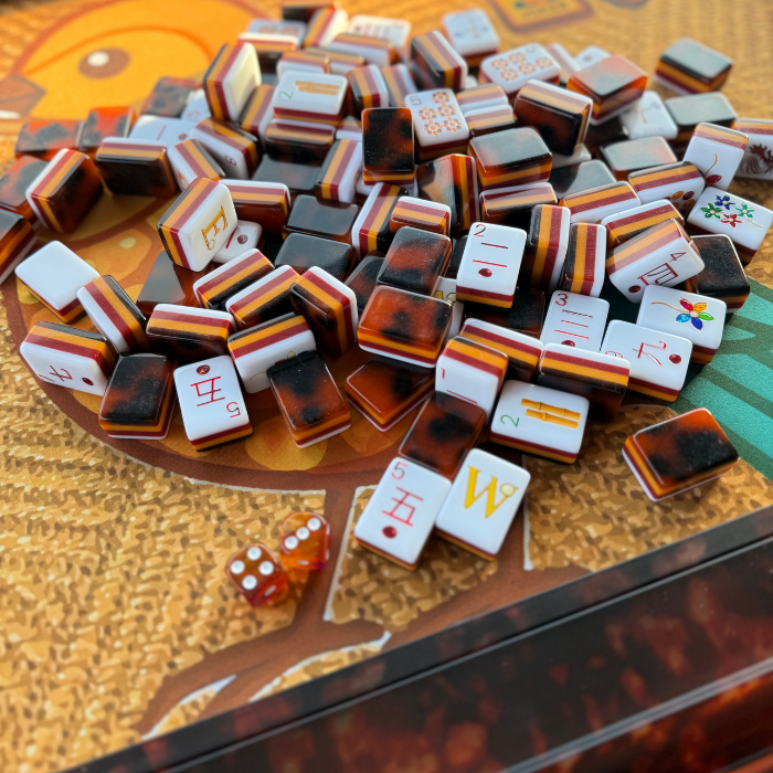 Mahjong Studios - Tortoise Shell Mahjong Rack & Pusher Set – Mahjong Accessory