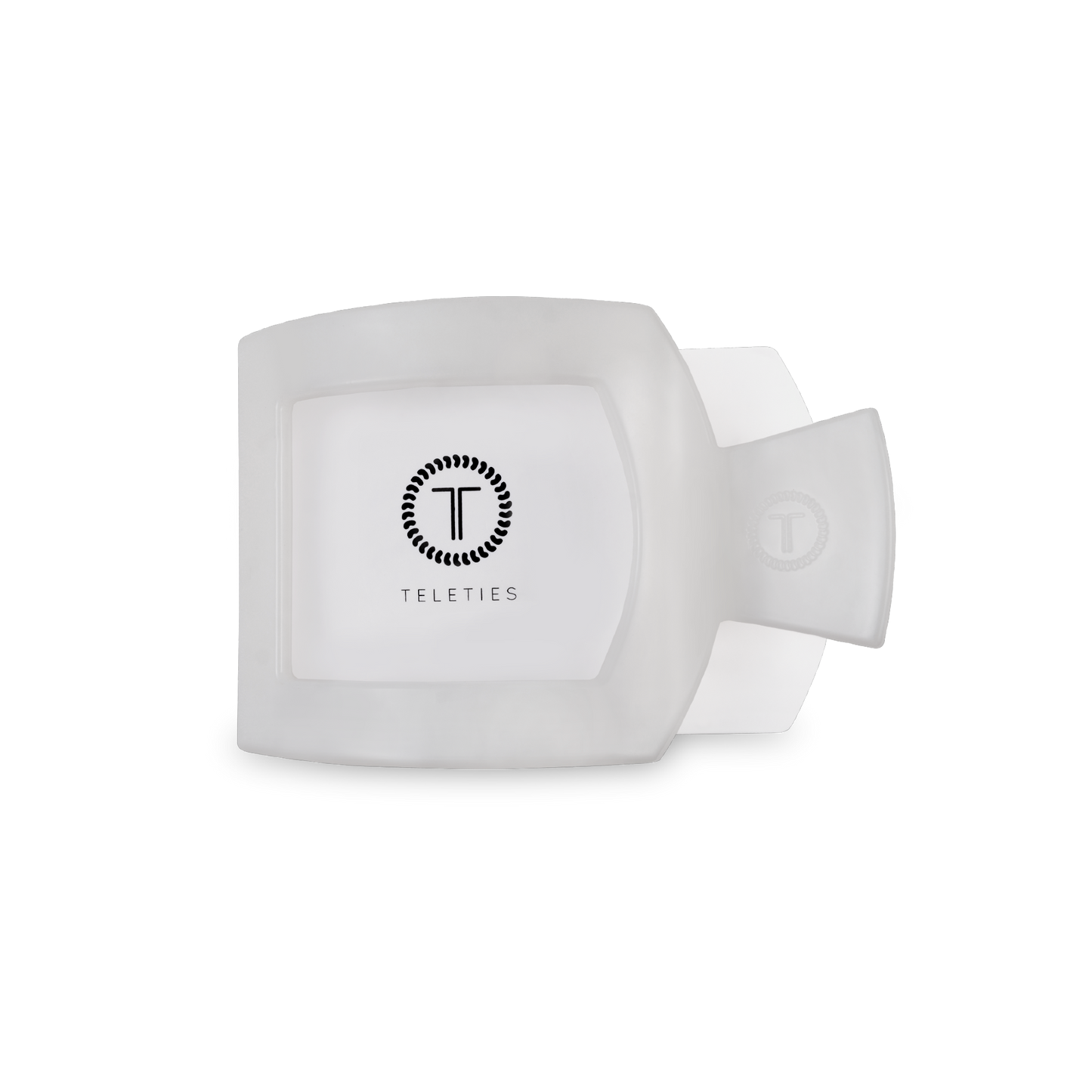 TELETIES - Square Flat Hair Clip | Small | Coconut White