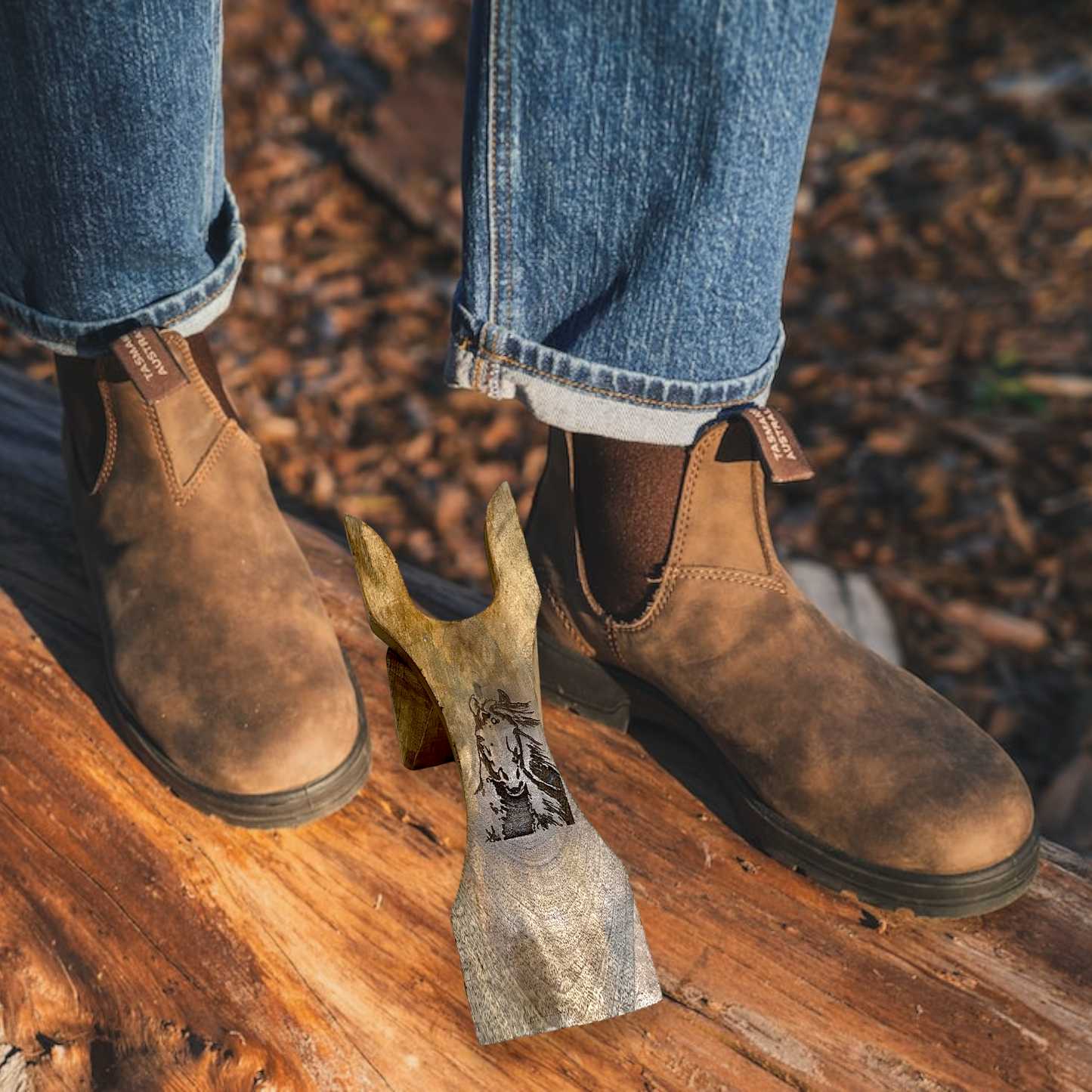 Wilco Home - Branding Iron Laser Etched Mango Wood Bootjack