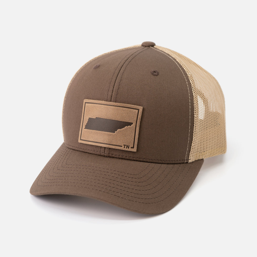 Range Leather Co. - Tennessee Silhouette Hat | Leather Patch Trucker Hat