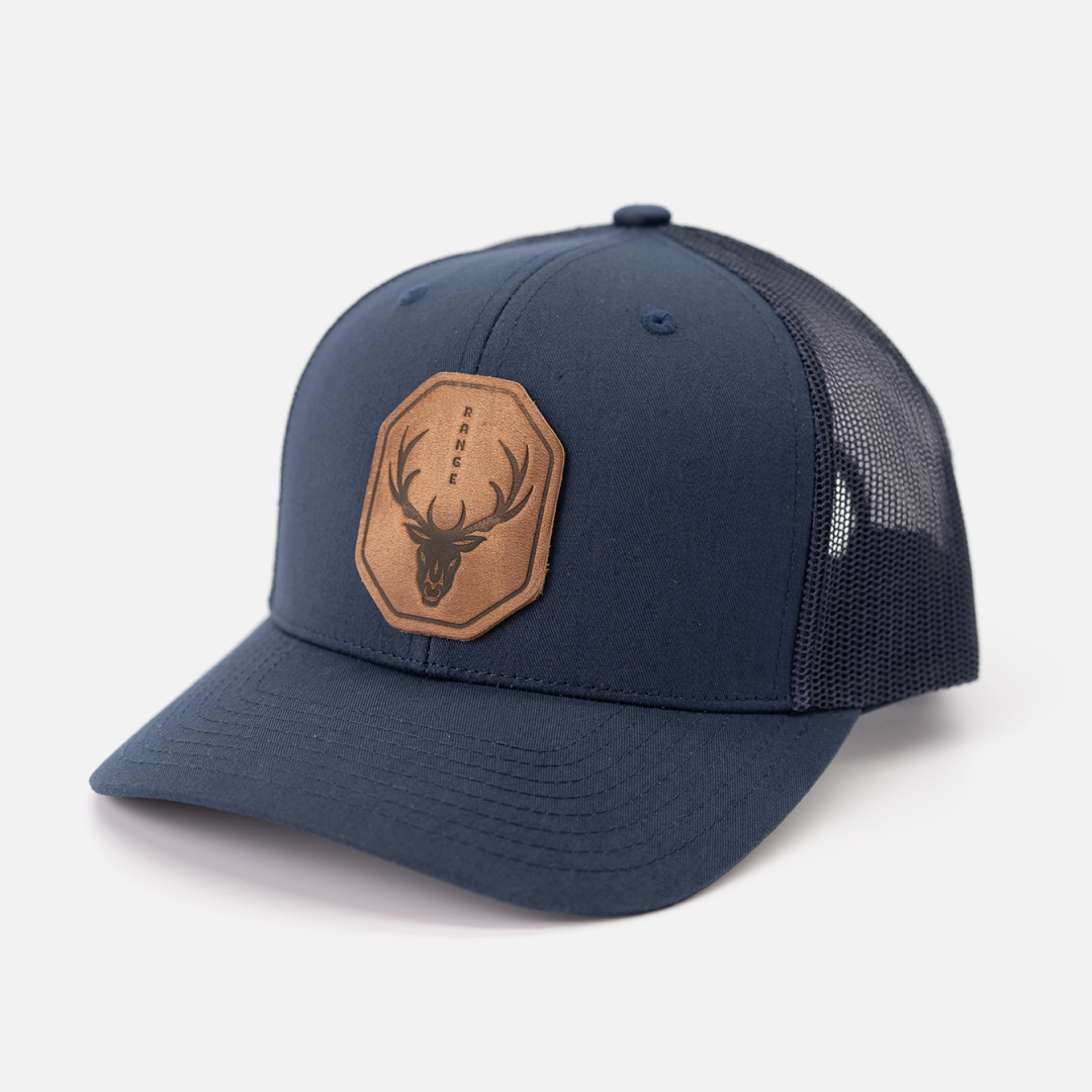 Range Leather Co. - Range Skull Hat | Leather Patch Trucker Hat