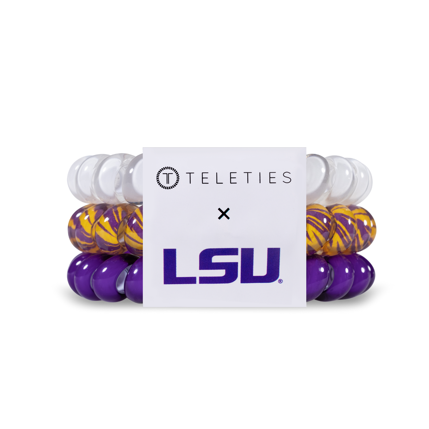 TELETIES - Spiral Hair Coils | Large | LSU Hair Ties