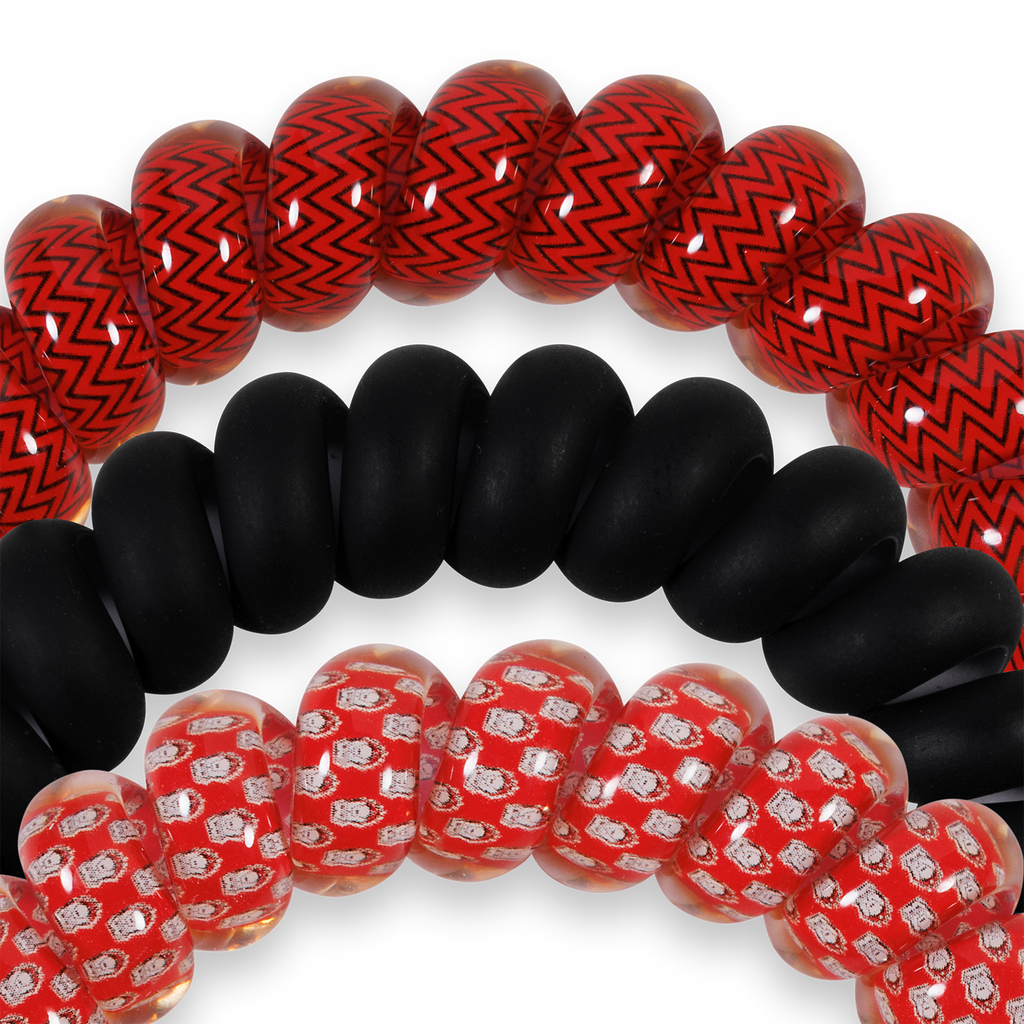 TELETIES - Spiral Hair Coils | Large | Go Dawgs! Hair Ties