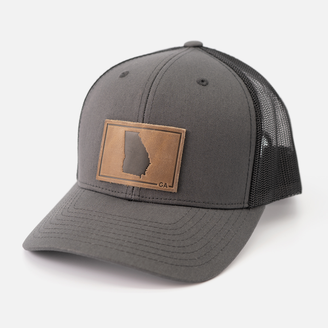 Range Leather Co. - Georgia Silhouette Hat | Leather Patch Trucker Hat