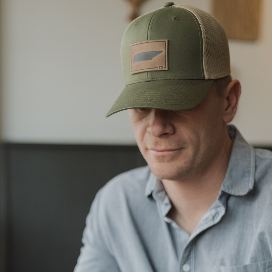 Range Leather Co. - Tennessee Silhouette Hat | Leather Patch Trucker Hat