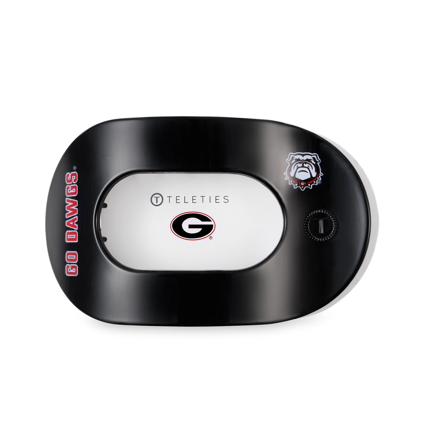 TELETIES - Flat Round Hair Clip | Large | Go Dawgs!