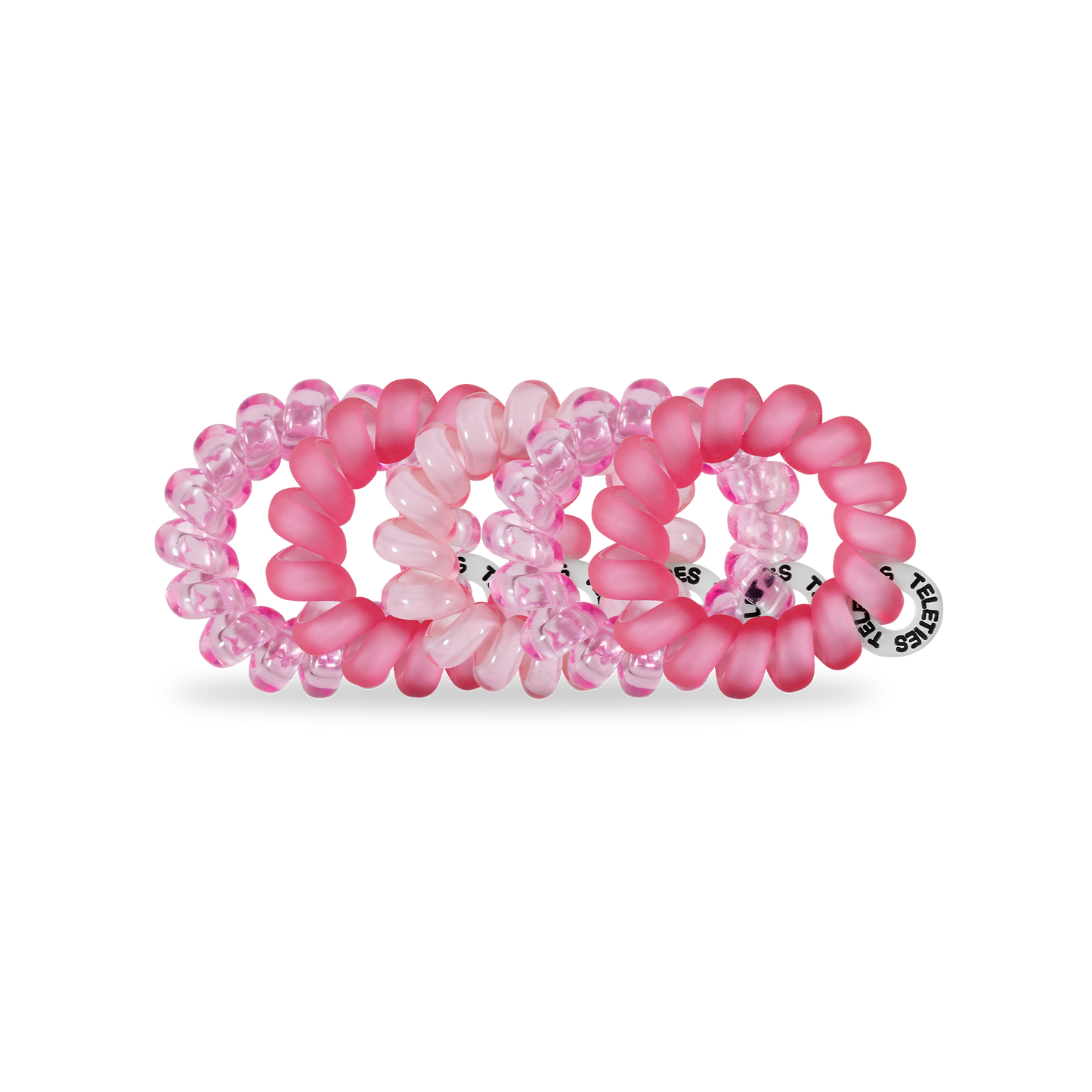 TELETIES - Spiral Hair Coils | Tiny | Pretty in Pink Hair Ties