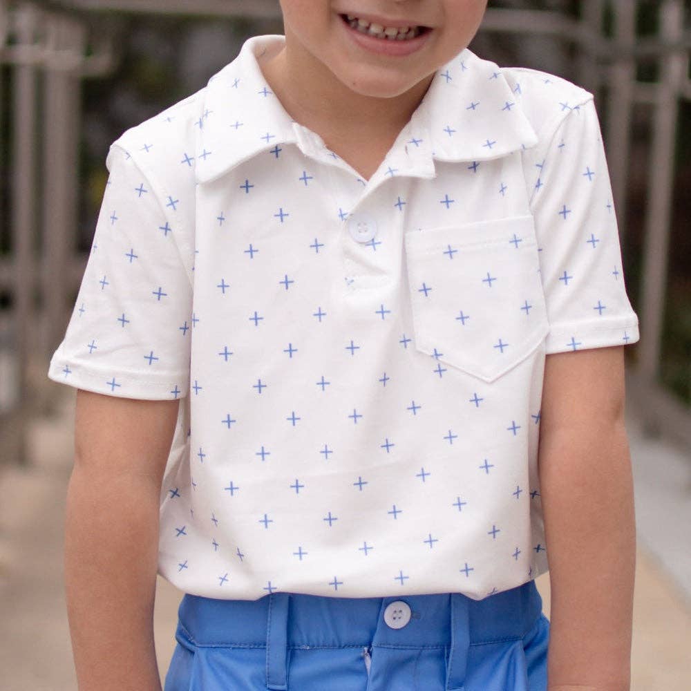 Sugar Bee Clothing - Boys Polo Shirt - Daddy & Me Boys Pocket Polo - French Blue