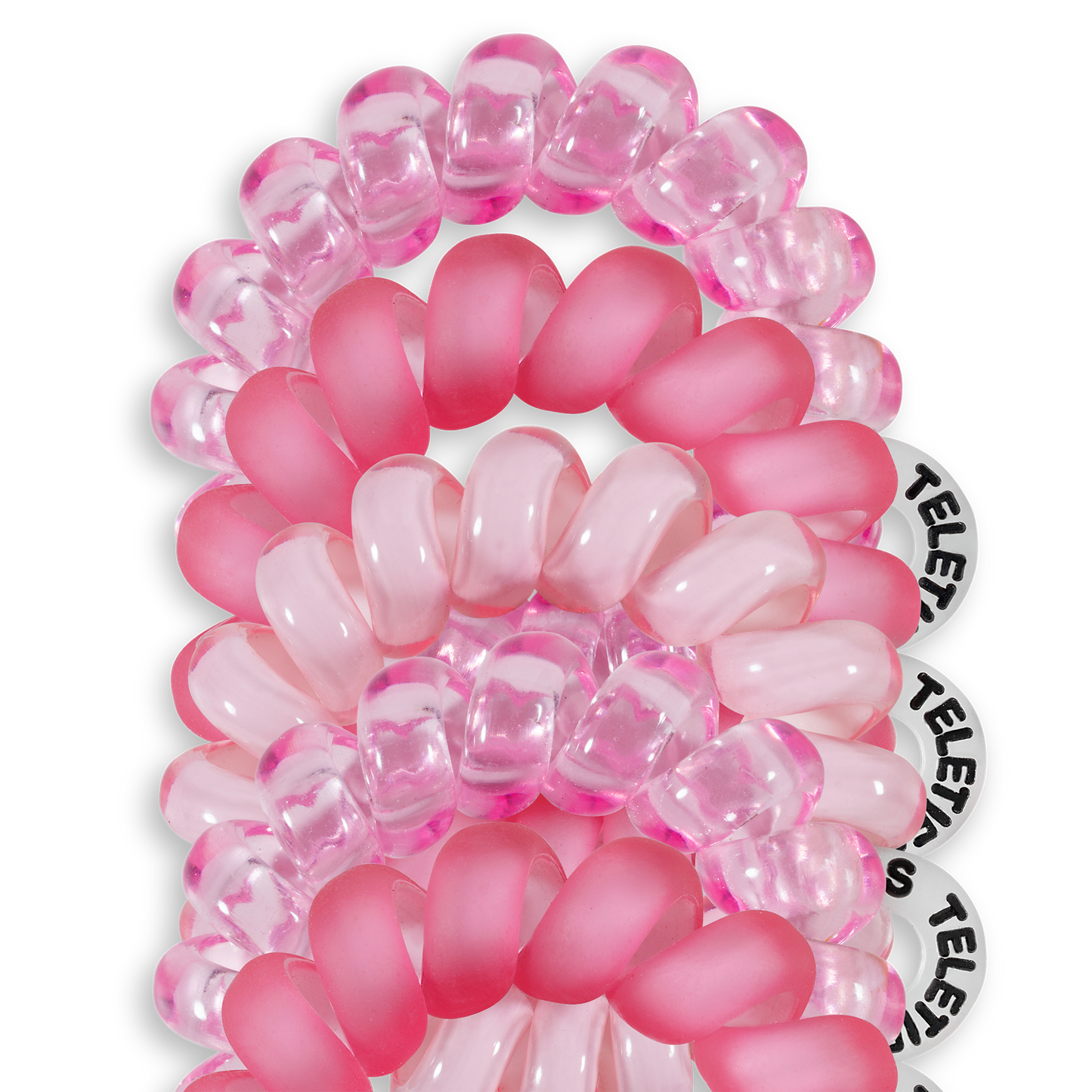 TELETIES - Spiral Hair Coils | Tiny | Pretty in Pink Hair Ties