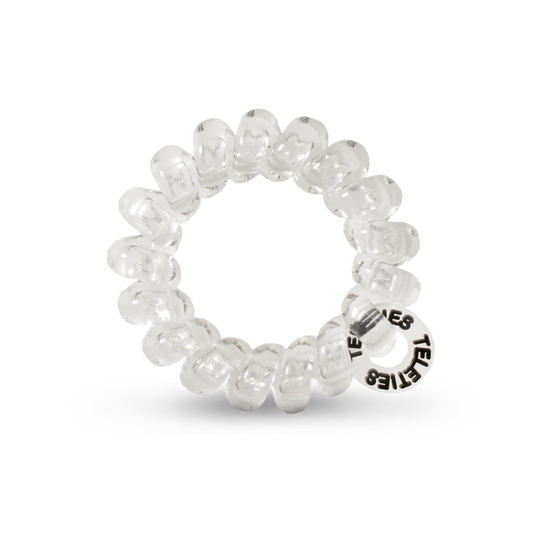 TELETIES - Spiral Hair Coils | Tiny | Crystal Clear Hair Ties