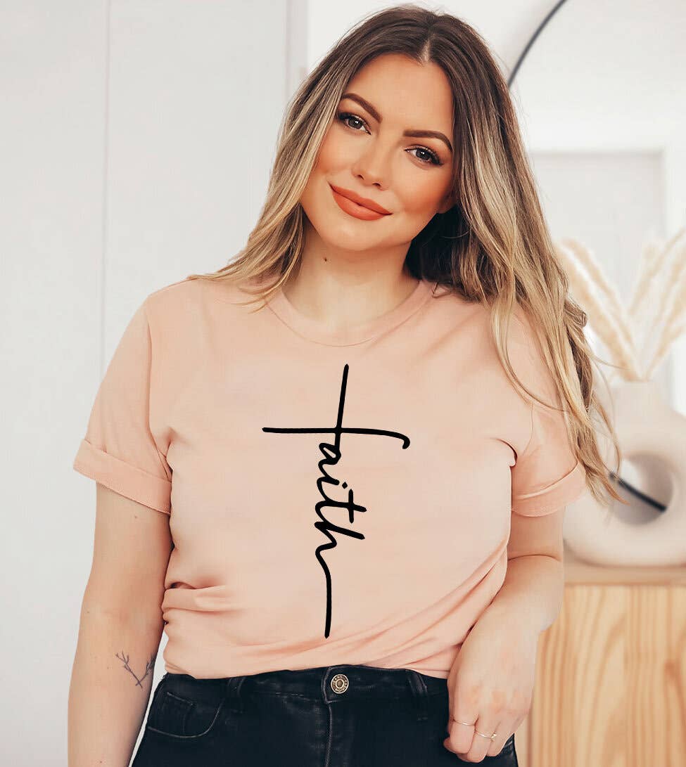 Faith Cross  - Christian Religious Easter Jesus God T-Shirt
