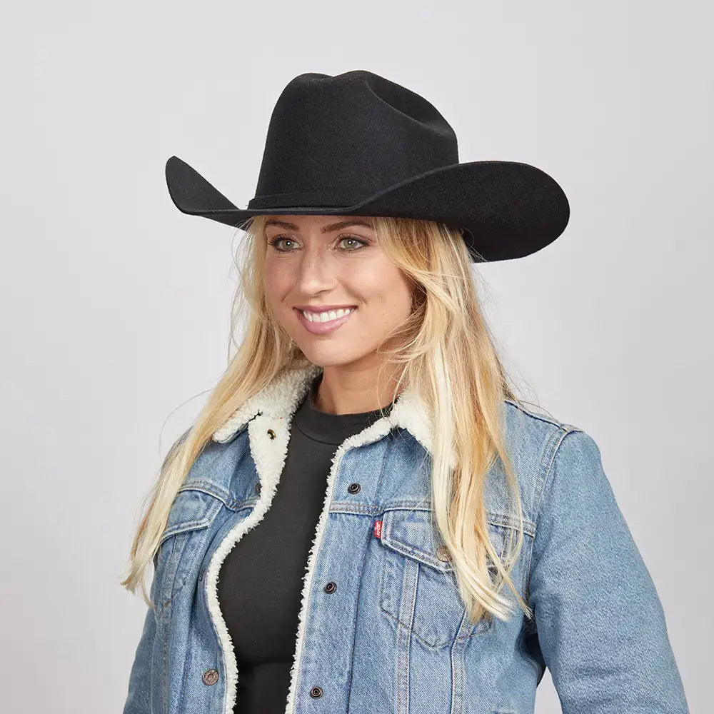 American Hat Makers - 100% Wool Felt Western Cowboy Hat - Style Cattleman