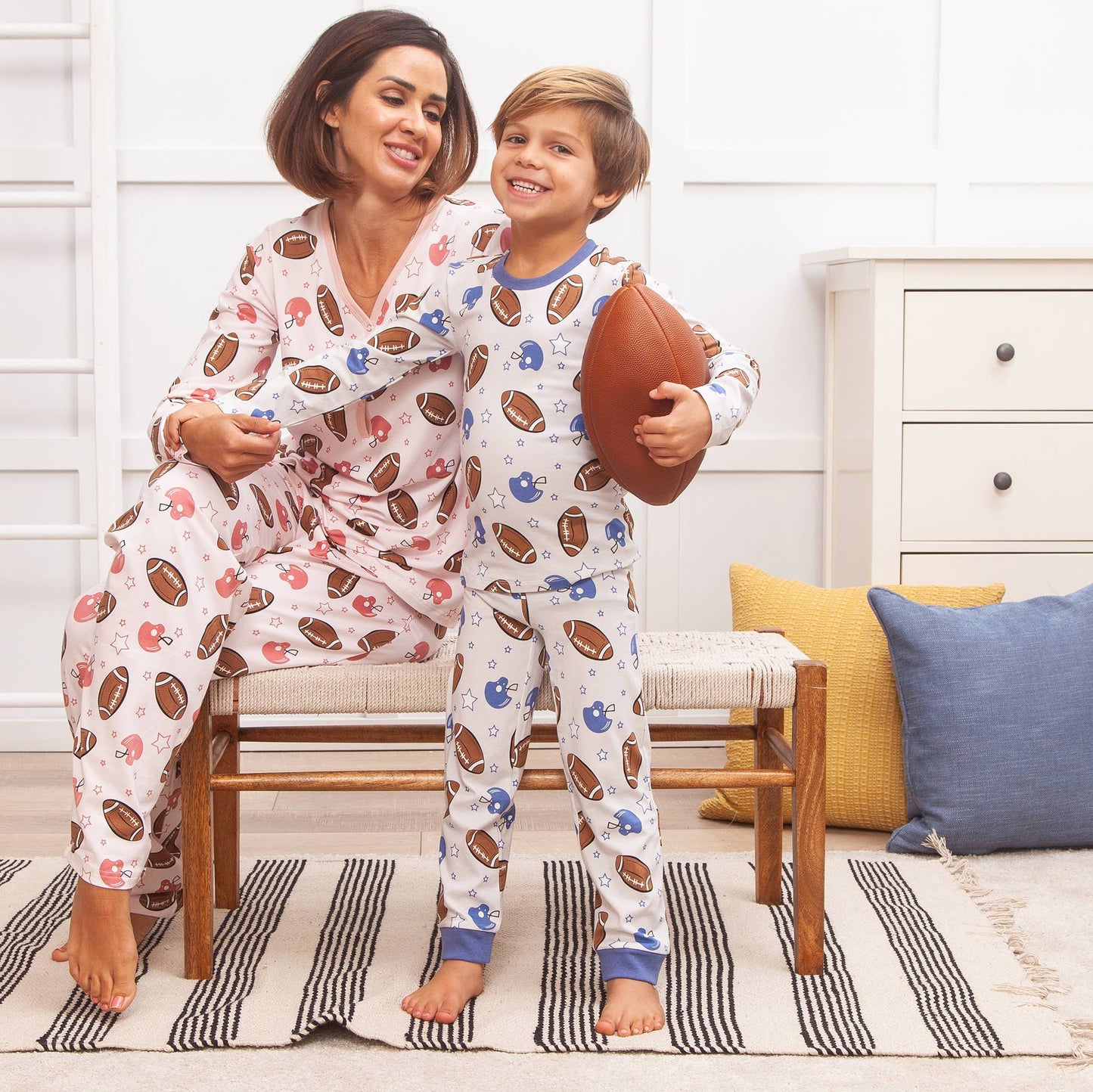 Tesa Babe - Boy's Game Day Football Bamboo Pajama Set