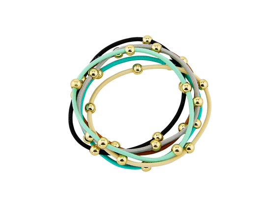 ACJ - H20 RESISTANT GOLD BALL HAIR Tie B2414