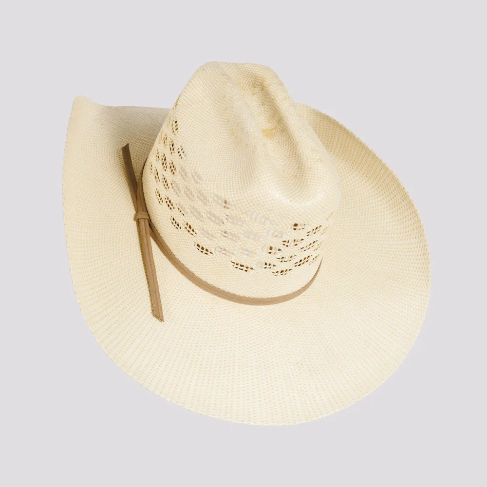 American Hat Makers Cal | Mens Vented Crown Woven Bangora Straw Cowboy Hat