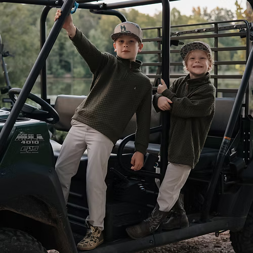 Roost Drake Qtr. Zip - Youth Green