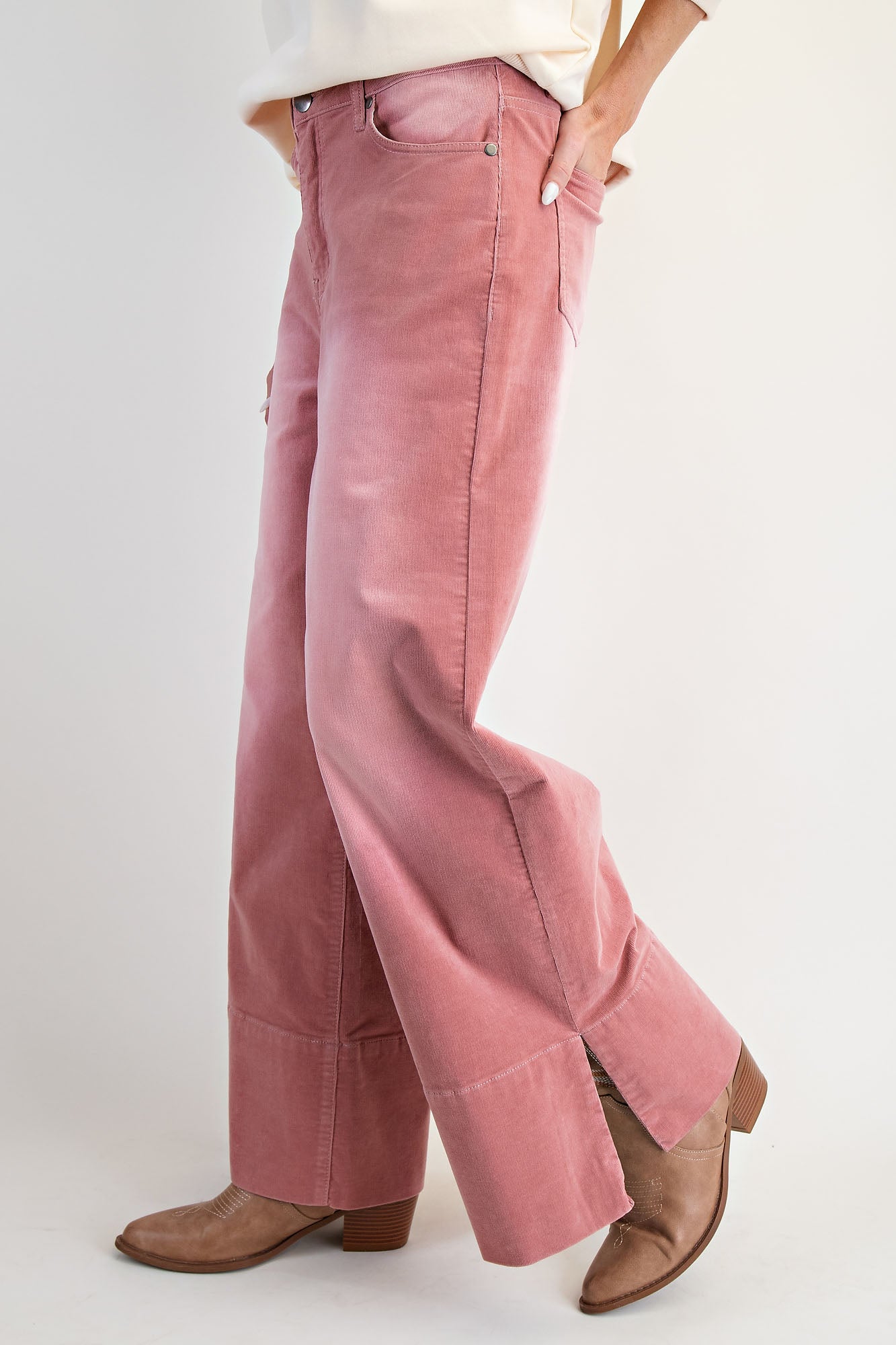 Easel Antique Rose Corduroy Jeans