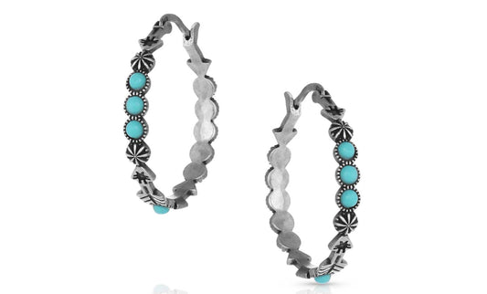 Montana Silversmith Round N Round Turquoise Hoop Earrings