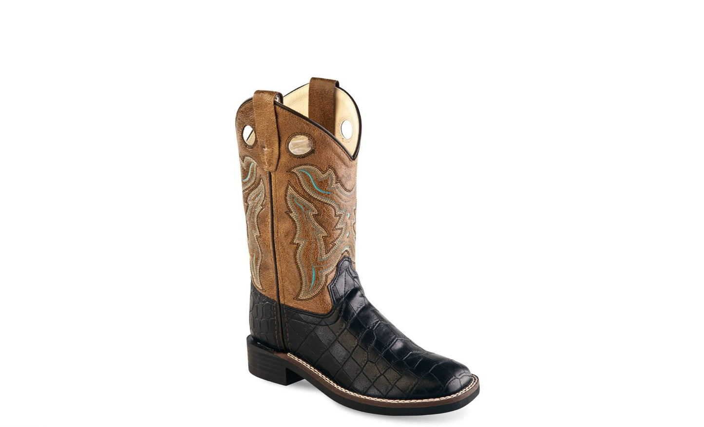 Old West Boy’s Faux Leather Crocodile Cowboy Boots