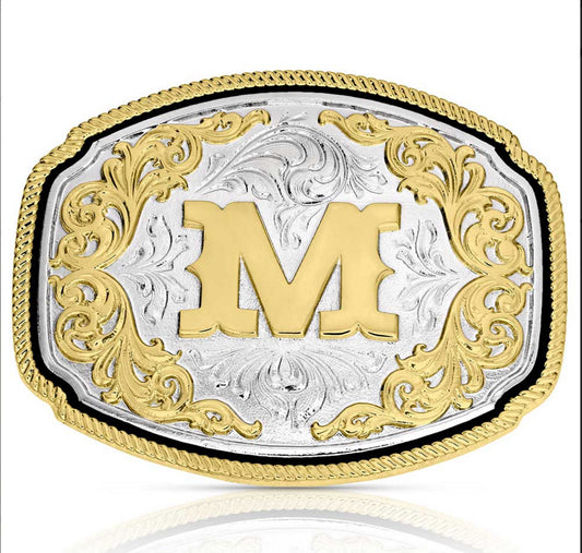 Montana Silversmith Western Initial Belt Buckle - M