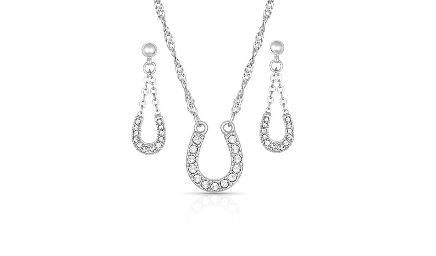 Montana Silversmith Rhinestone Horseshoe Jewelry Set