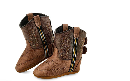 Old West Infant Boys Faux Leather Western Cowboy Boots