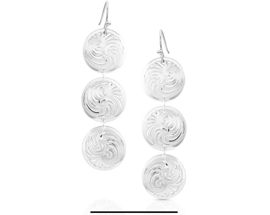 Montana Silversmith Silver Triple Concho Dangle Earrings
