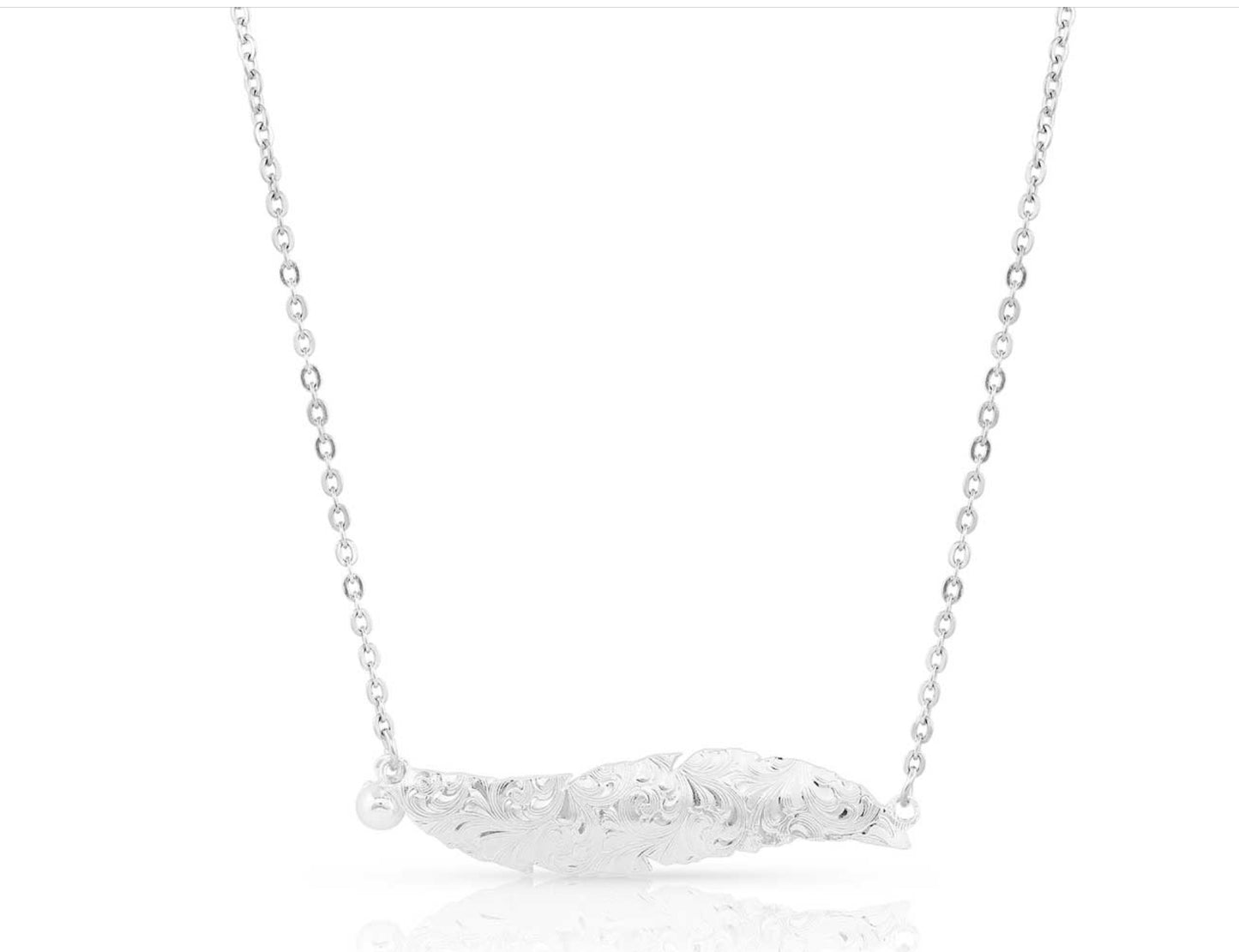 Montana Silversmith Silver Horizontal Feather Necklace