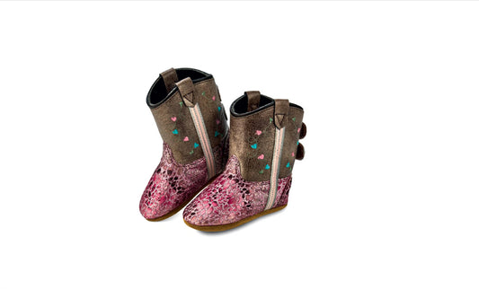 Old West Infant Girl’s Poppets Faux Leather Cowboy Boots