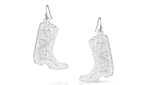 Montana Silversmith Boot Dangle Silver Earrings