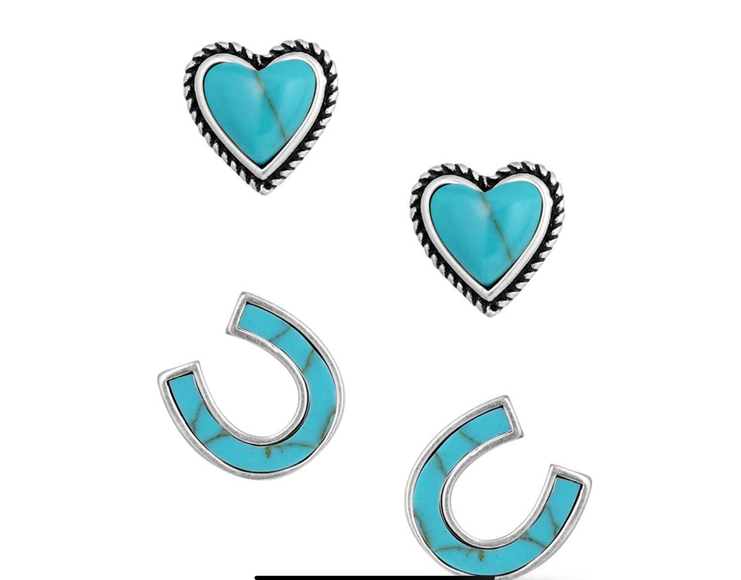 Montana Silversmith Heart & Horseshoe Turquoise Earrings