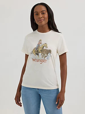Wrangler Retro® Graphic Short Sleeve Shirt - Regular Fit - Antique White Heather