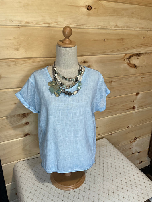 Camille & Co Linen Light blue T-Shirt
