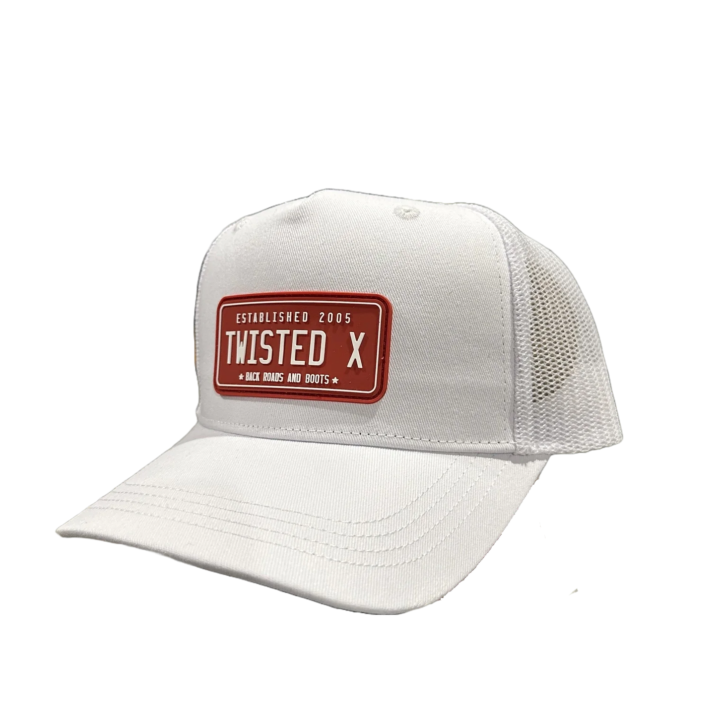 Twisted X White & Red License Plate Cap