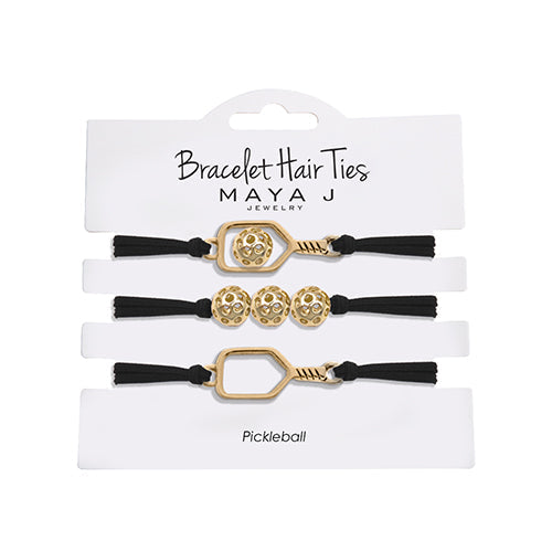 Maya J Pickleball Bracelet Hair Tie Black/Gold