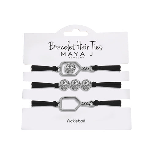 Maya J Pickleball Bracelet Hair Tie Black/Silver