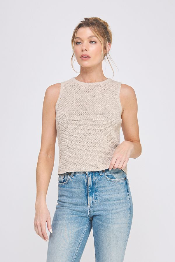 Allie Rose Crochet Knit Tank Top