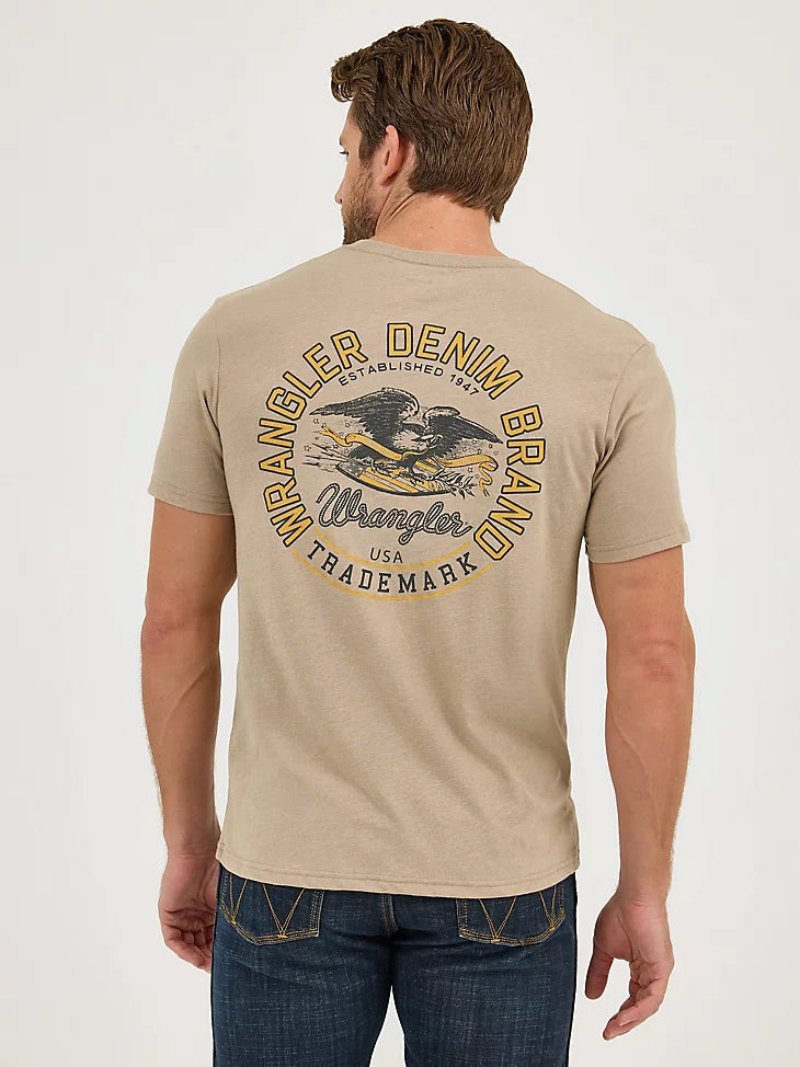 Wrangler Back Graphic T-Shirt In Eagle Brown