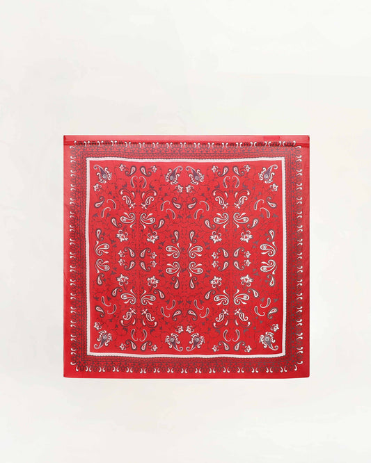 Loyal West Bandana Canyon Silk Scarf In Scarlet
