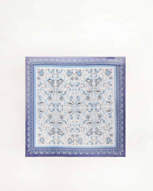 Loyal West Bandana Canyon Silk Scarf In Blue