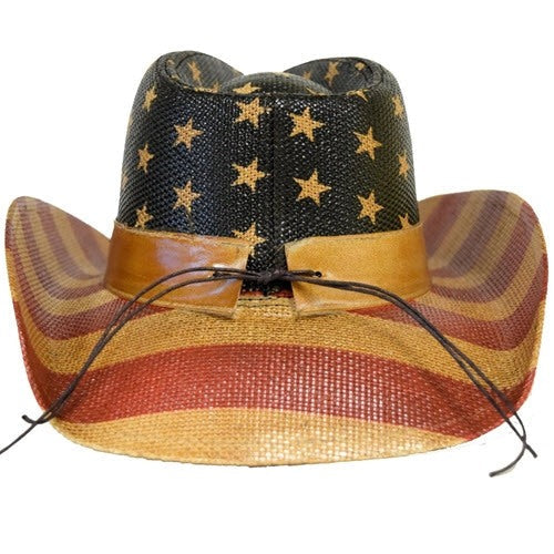 American Hat Makers Americana Straw Red, White & Blue Hat