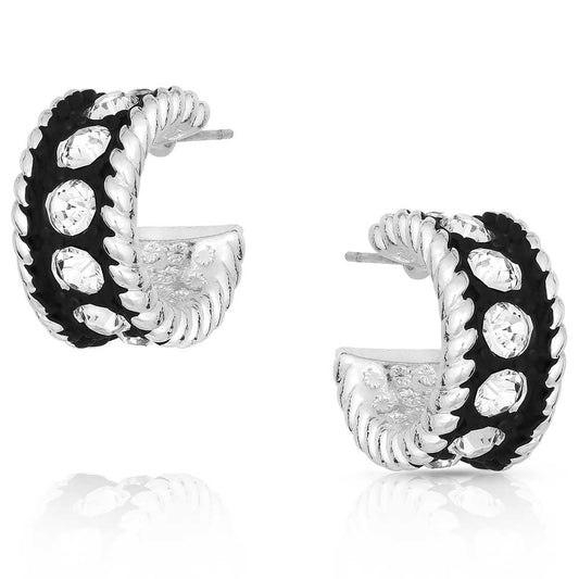 Montana Silversmith Silver & Black 3 Rings CZ Earrings