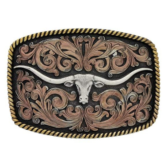 Montana Silversmith TriColor Longhorn Belt Buckle
