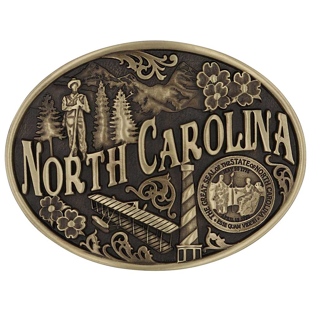 Montana Silversmith North Carolina Brass Belt Buckle