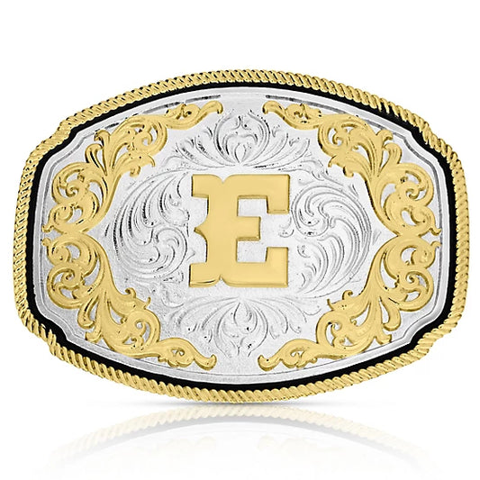 Montana Silversmith Western Initial Belt Buckle - E