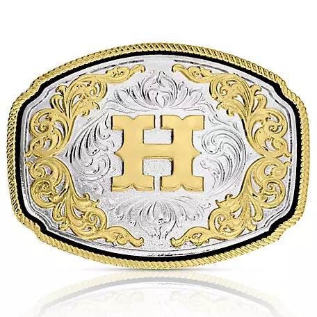 Montana Silversmith Western Initial Belt Buckle - H