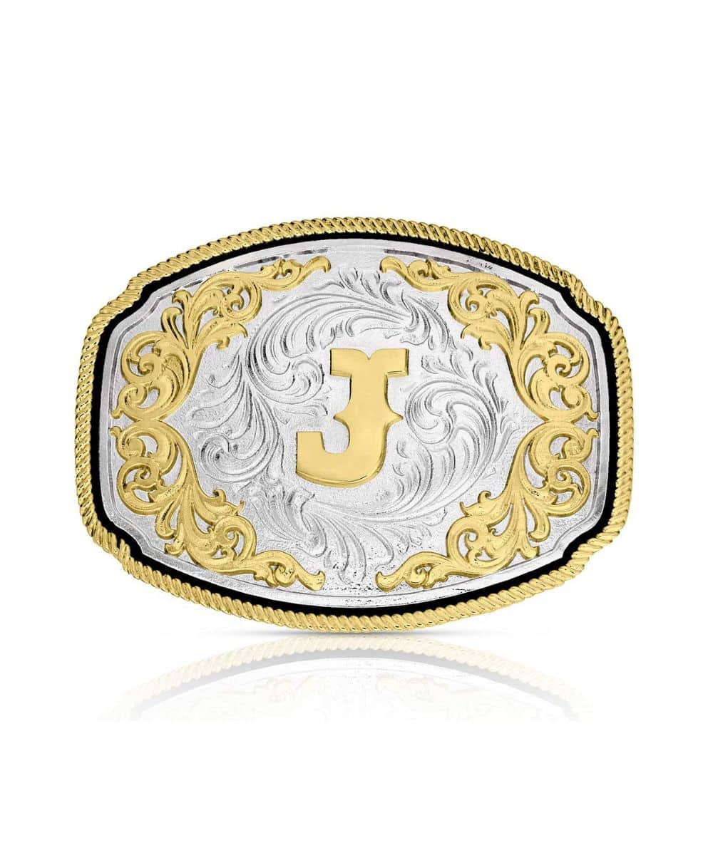 Montana Silversmith Western Initial Belt Buckle - J
