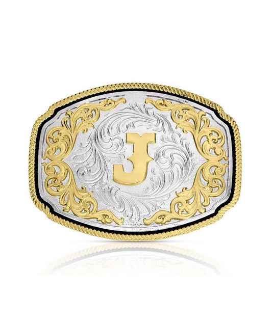 Montana Silversmith Western Initial Belt Buckle - J