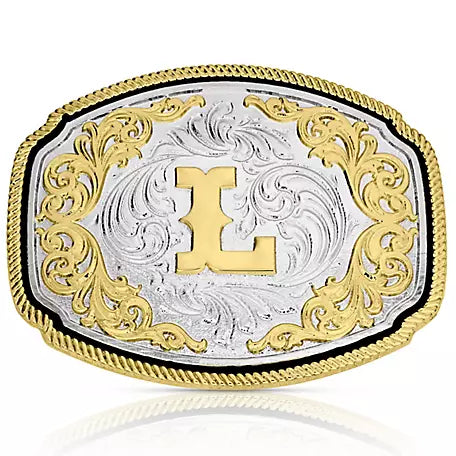 Montana Silversmith Western Initial Belt Buckle - L