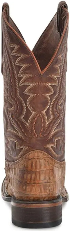 Circle G Tan Shedron Caiman Embroidered Cowboy Boot